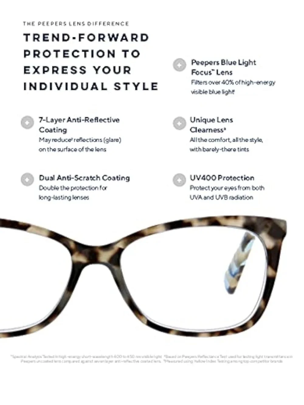 Peepers Tortoiseshell Blue Light Glasses, Brown - Picture 7 of 10